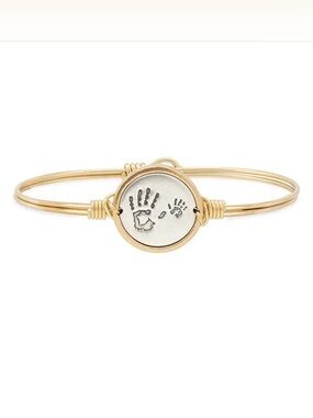 Luca + Danni Women's Little Handprints Bangle Bracelet in Gold